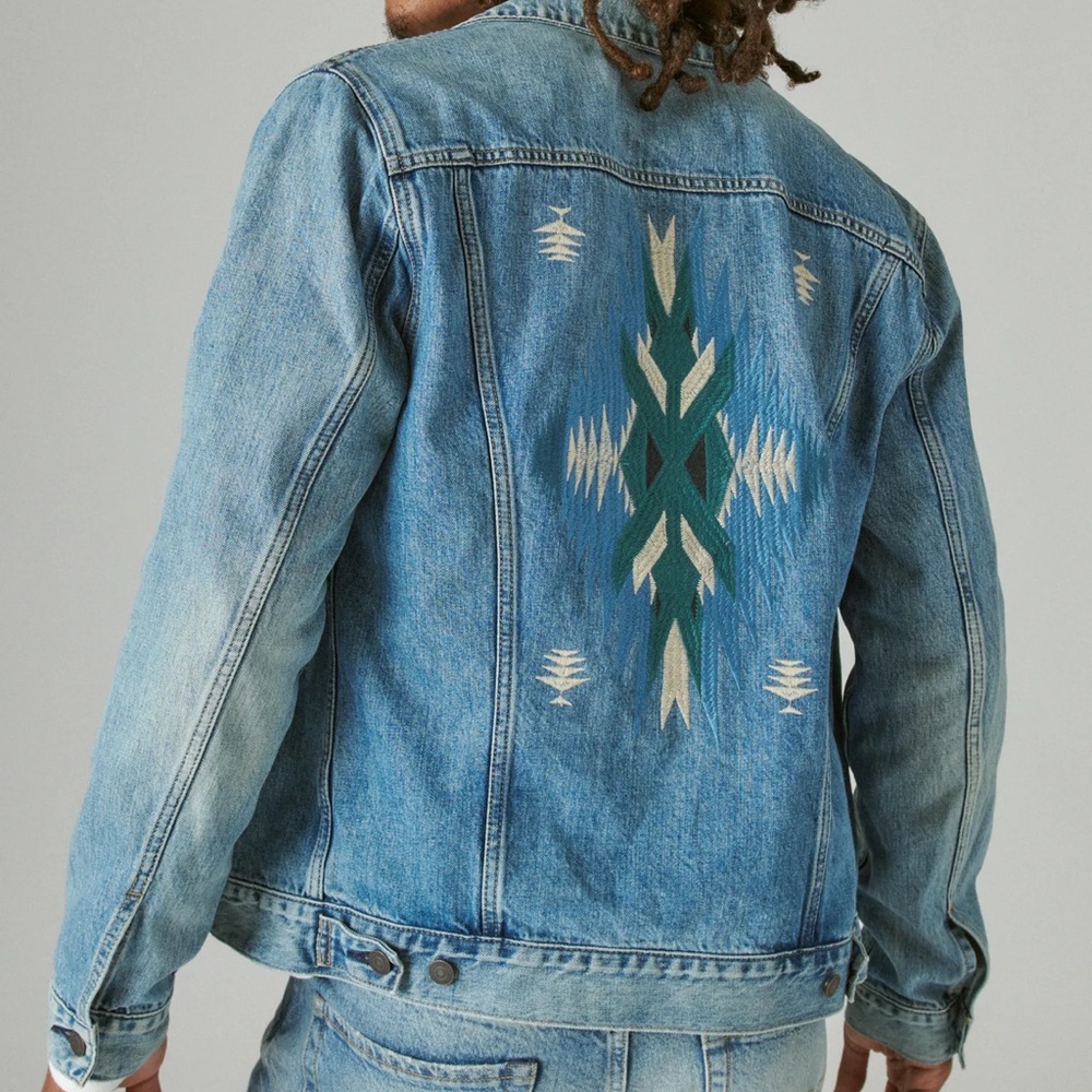 Lucky Brand Embroidered Trucker Jacket - S - Picture 4 of 5